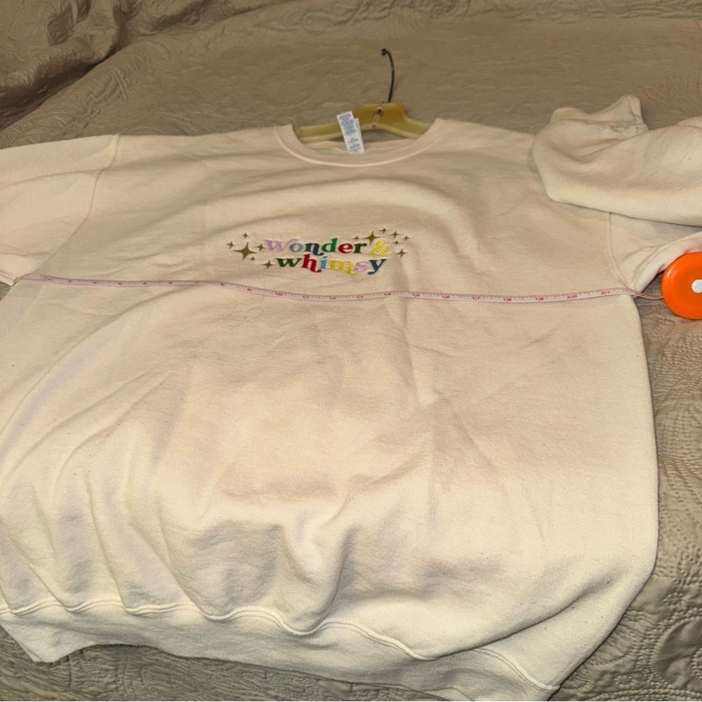 Jerzees Cream Sweatshirt with Embroidery - Picture 8 of 8